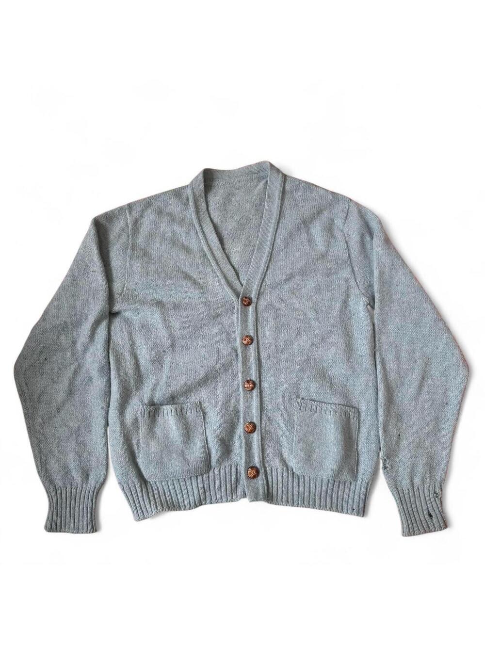 American Vintage Men's Blue and Grey Cardigan